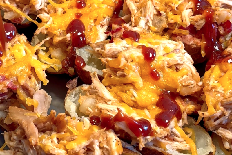 Chicken Bacon Ranch BBQ Stuffed Potatoes