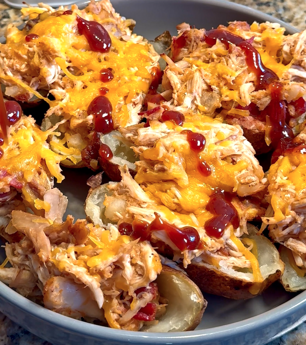 Chicken Bacon Ranch BBQ Stuffed Potatoes