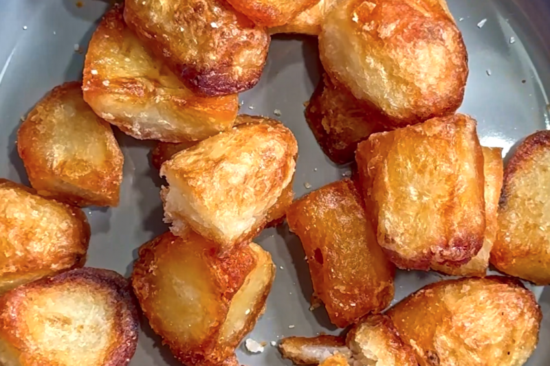 Oven Roasted Potatoes with Duck Fat and Rosemary Salt