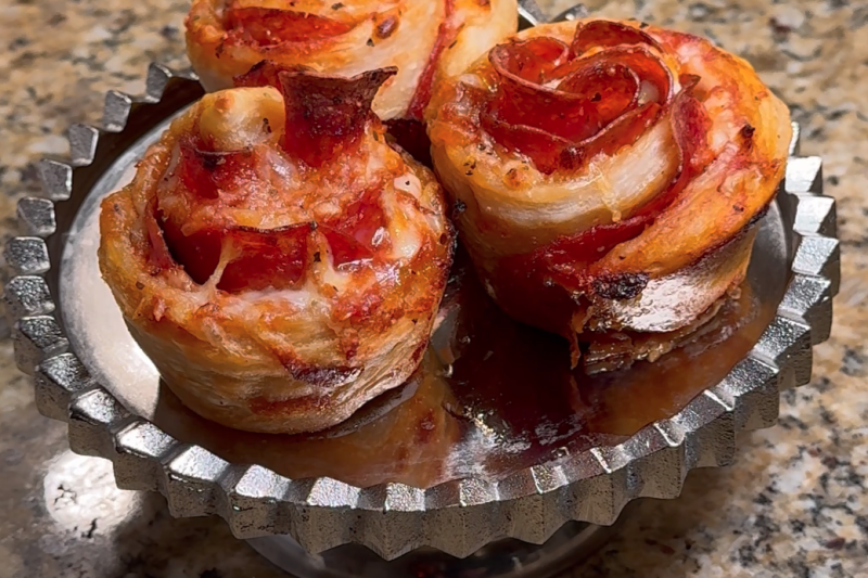 Pepperoni Flower Rolls