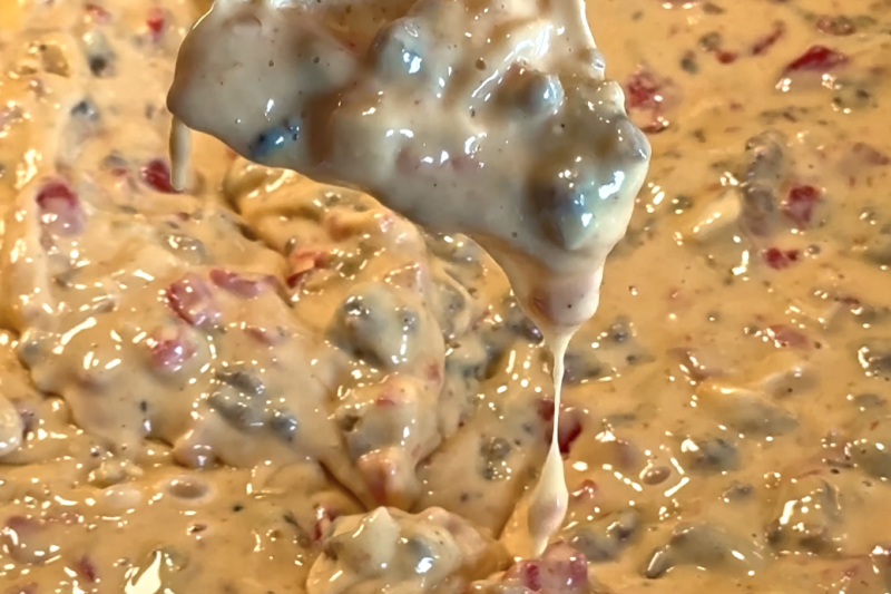 Quick Velveeta Sausage Queso with Rotel