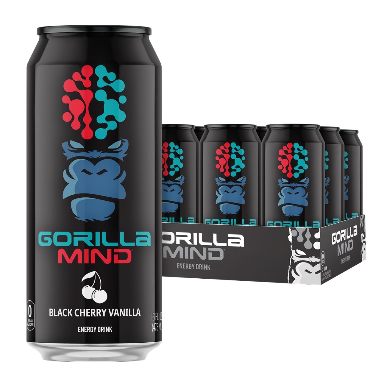 Gorilla Mind energy drink can with bold design and unmatched energy branding